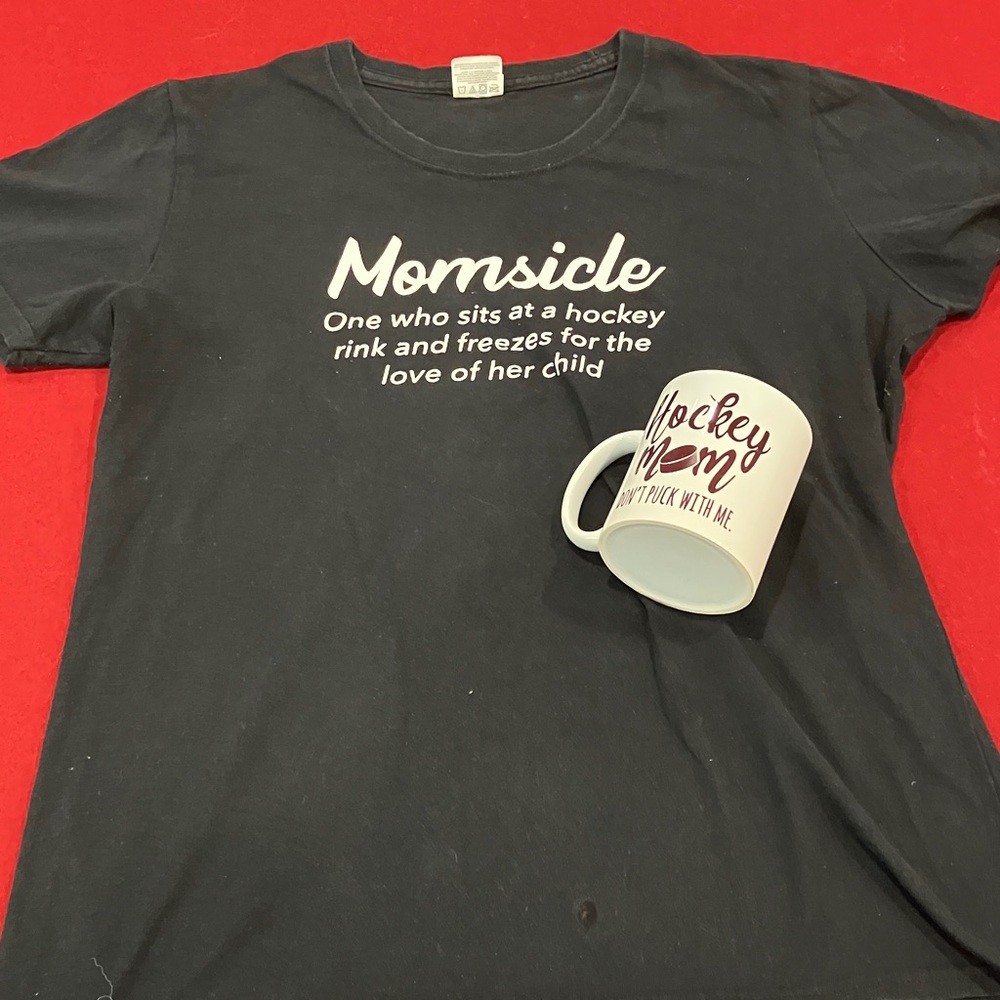 TC Black 'Momsicle' Tee and White 'Hockey Mom' Mug Set